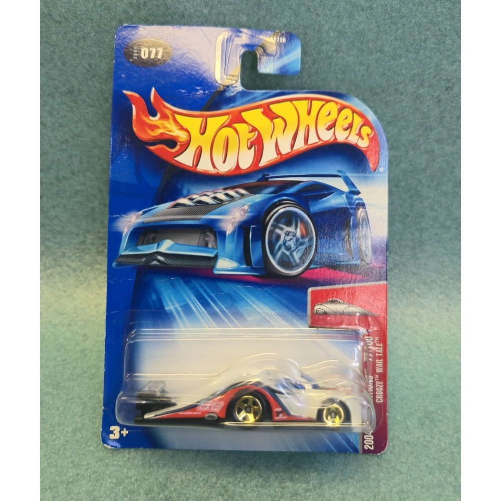 Hot Wheels 2004 First Editions Crooze Wail Tail Truck White Diecast 1/64 #077